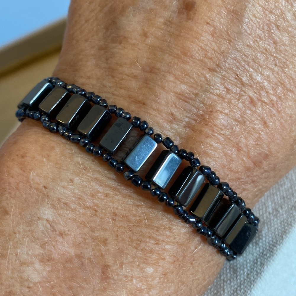 Vintage Hematite Bead Bracelet